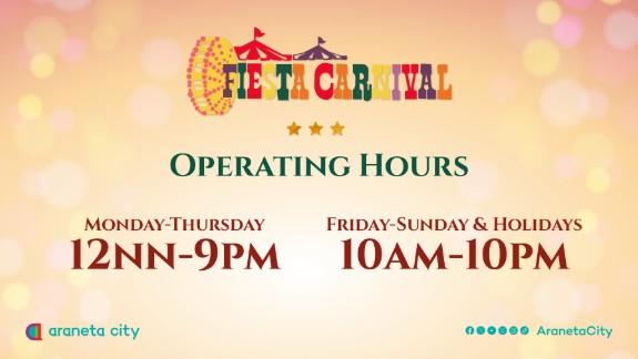 FIESTA CARNIVAL OPERATING HOURS