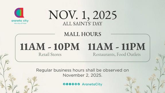 NOVEMBER 1 MALL HOURS