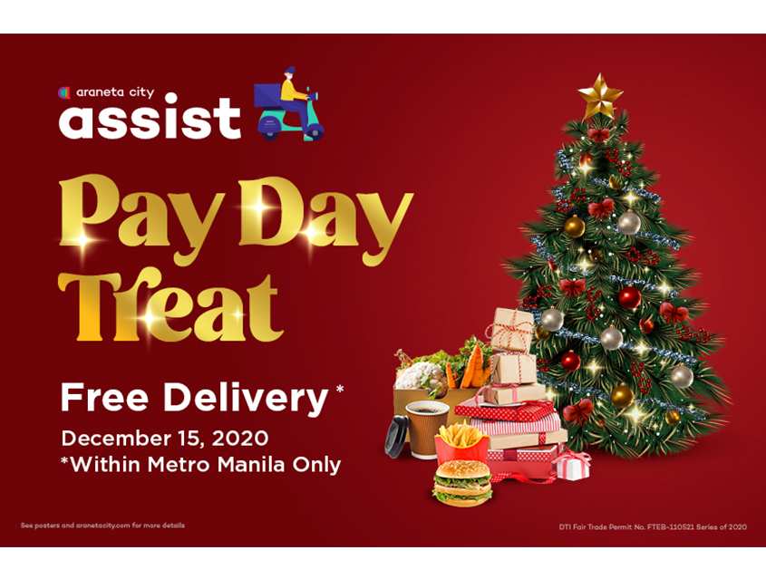 Enjoy Araneta City&#039;s 12.15 Pay Day Free Delivery Treat