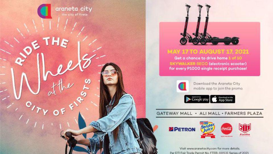 Win a cool e-scooter with Araneta City&#039;s &#039;RIDE THE WHEELS&#039; raffle promo
