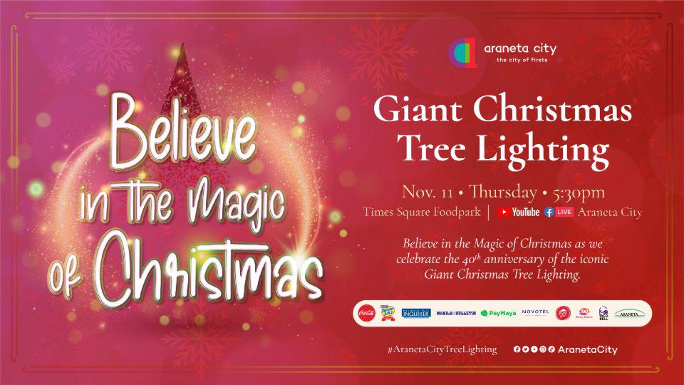 Feel the magic with Araneta City&#039;s giant Christmas tree lighting event