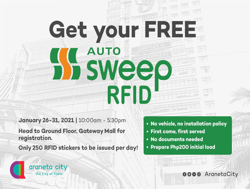 Get your free AutoSweep RFID in Araneta City