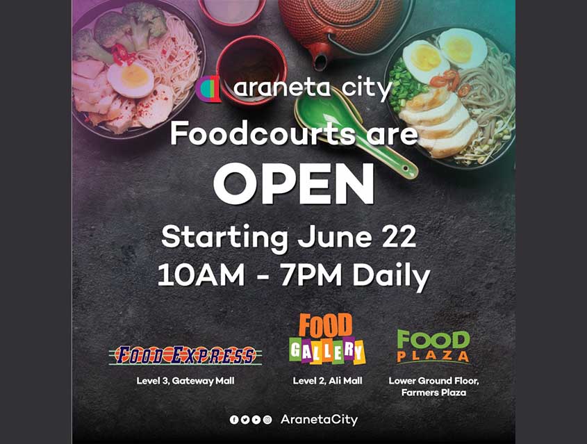 Araneta City reopens mall foodcourts
