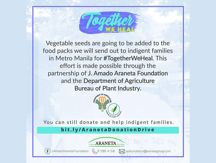 #TogetherWeHeal Donation Packs Include Vegetable Seed Packets